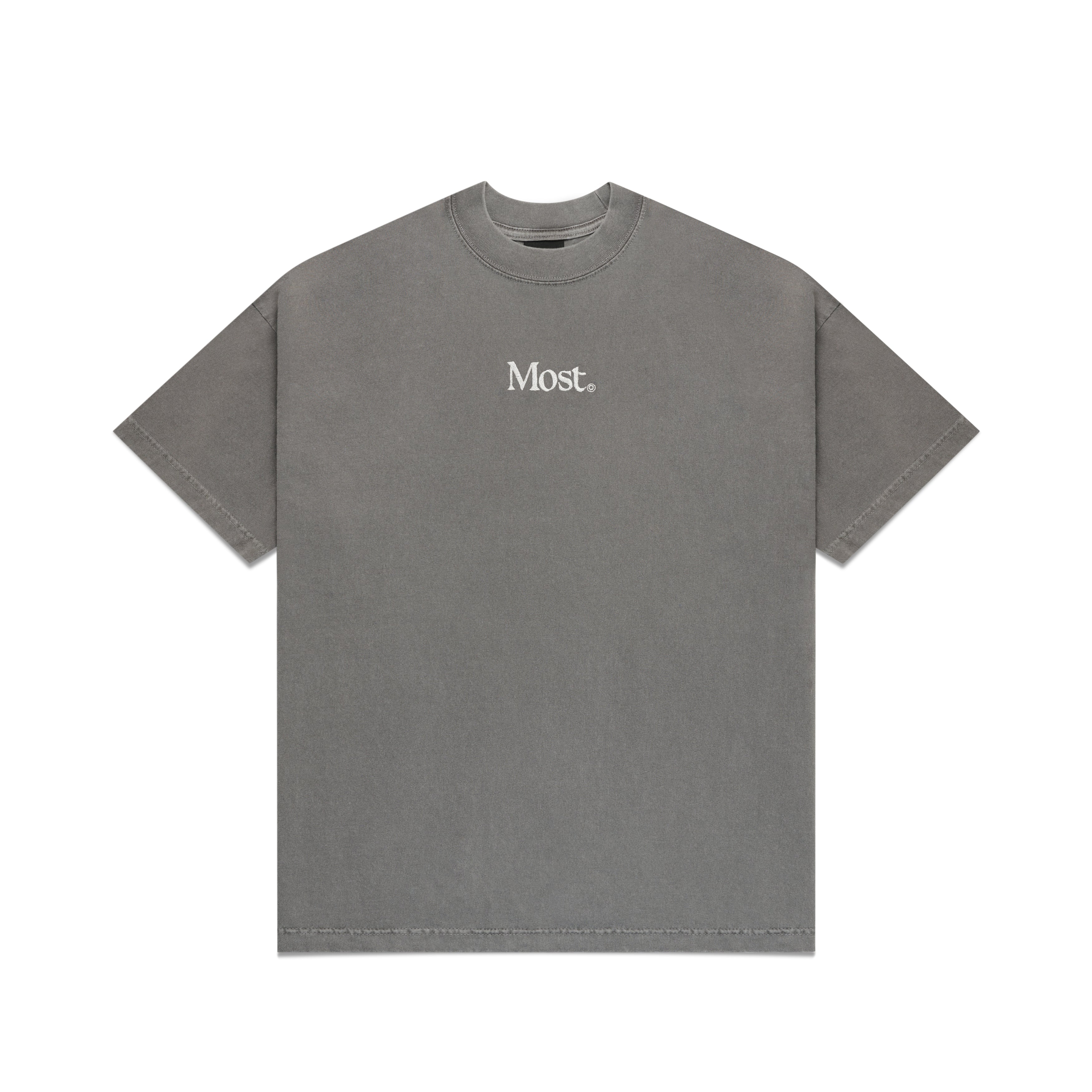 Embroidered Oversized Heavy Tee - Vintage Grey