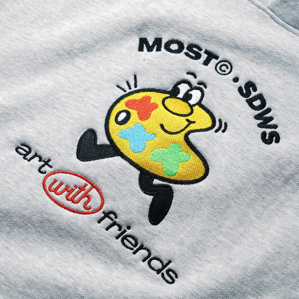 MOST© + SDWS Heavyweight Pullover Hoodie - Ash Marle