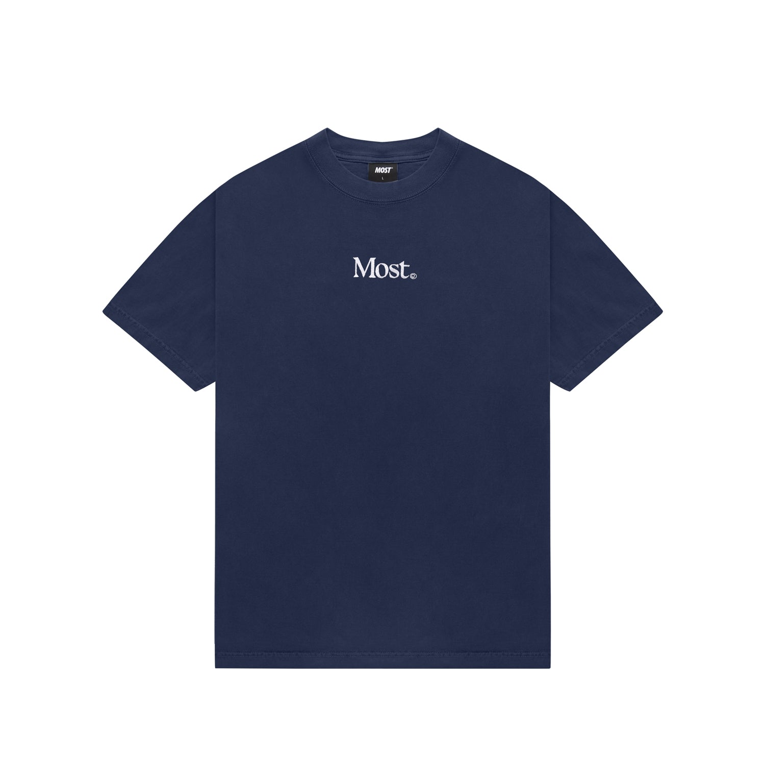 Embroidered Oversized Heavy Tee - Navy