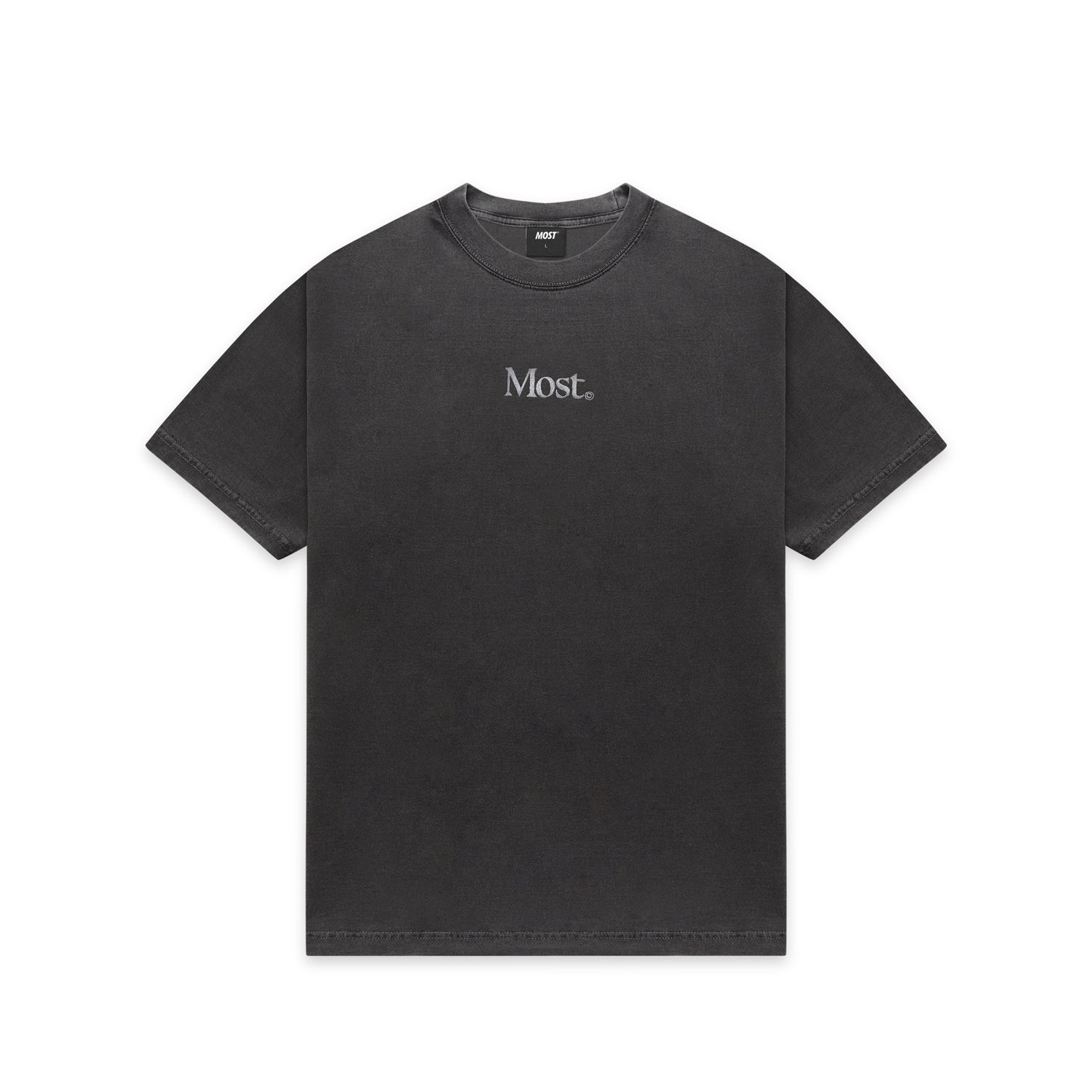 Embroidered Oversized Heavy Tee - Washed Black