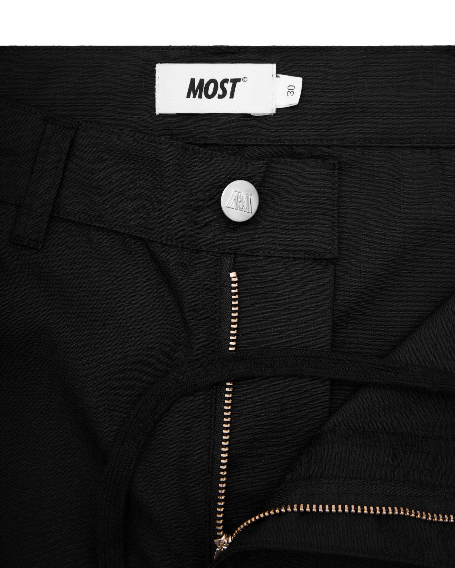 Wide Cargo Pants - Black
