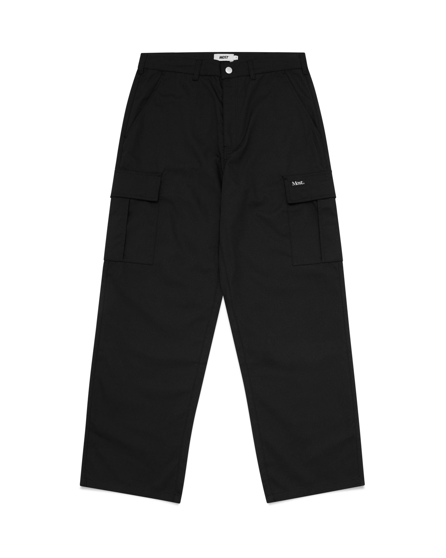Wide Cargo Pants - Black