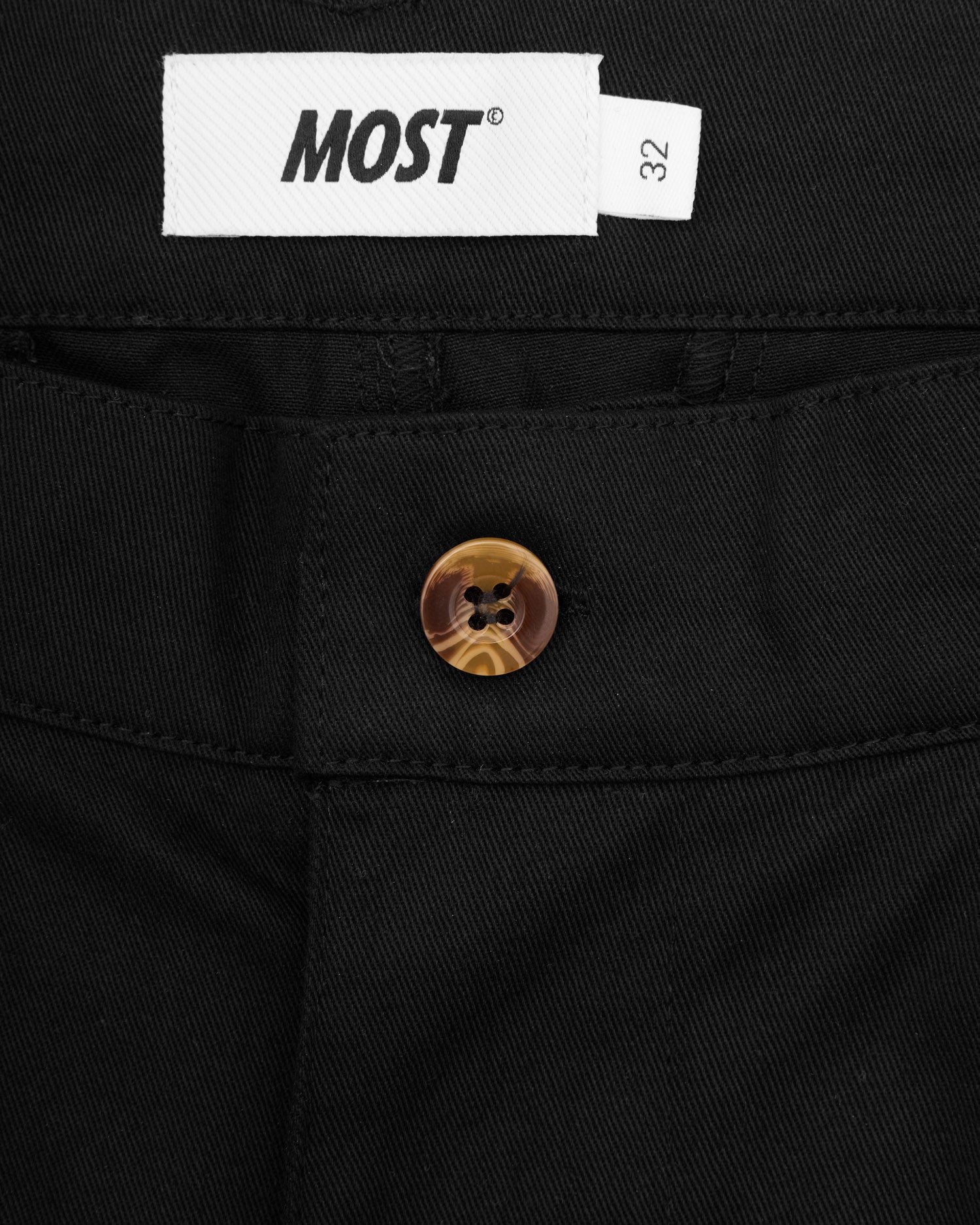 Wide Double Pleated Chino Pants - Black