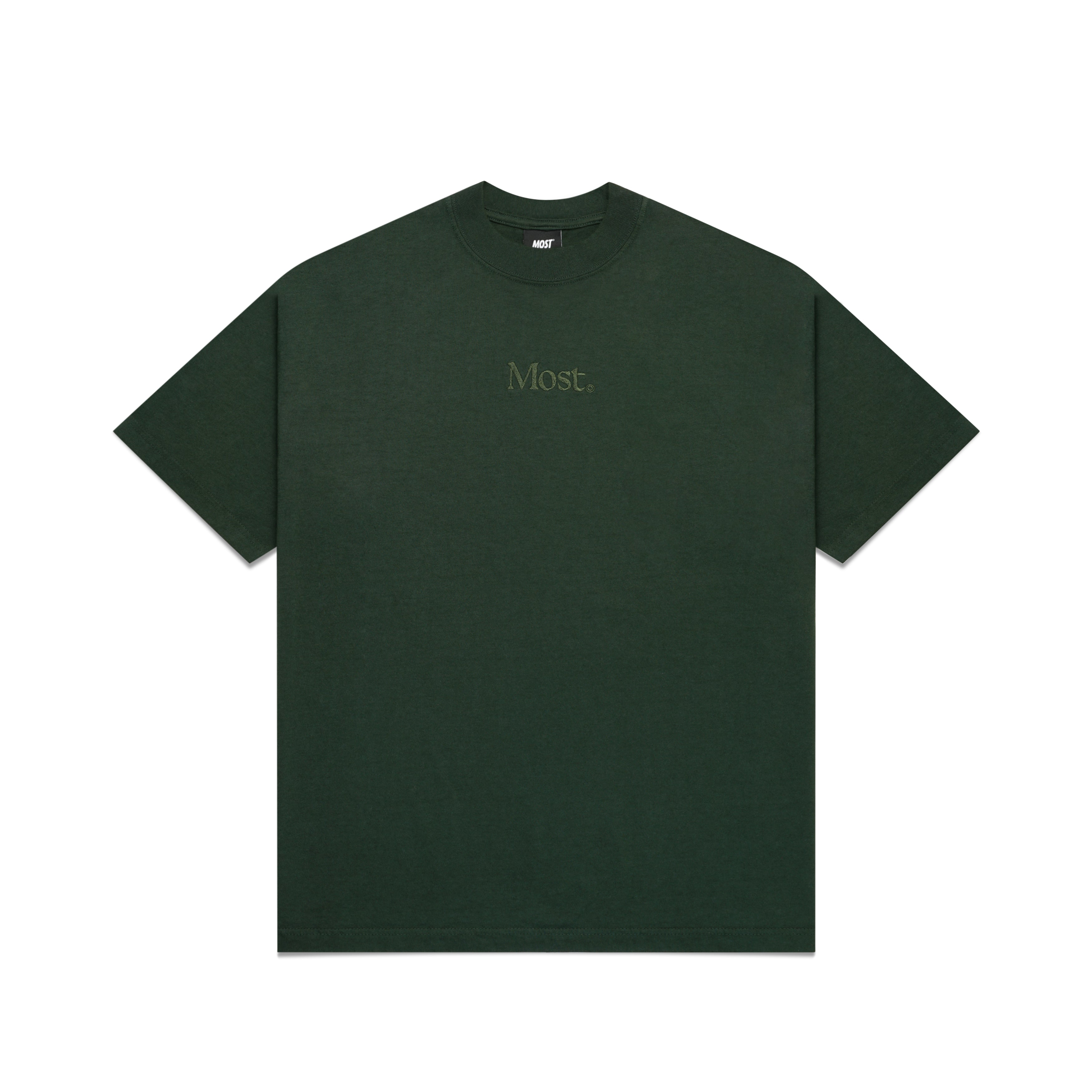Embroidered Oversized Heavy Tee - Forest Green