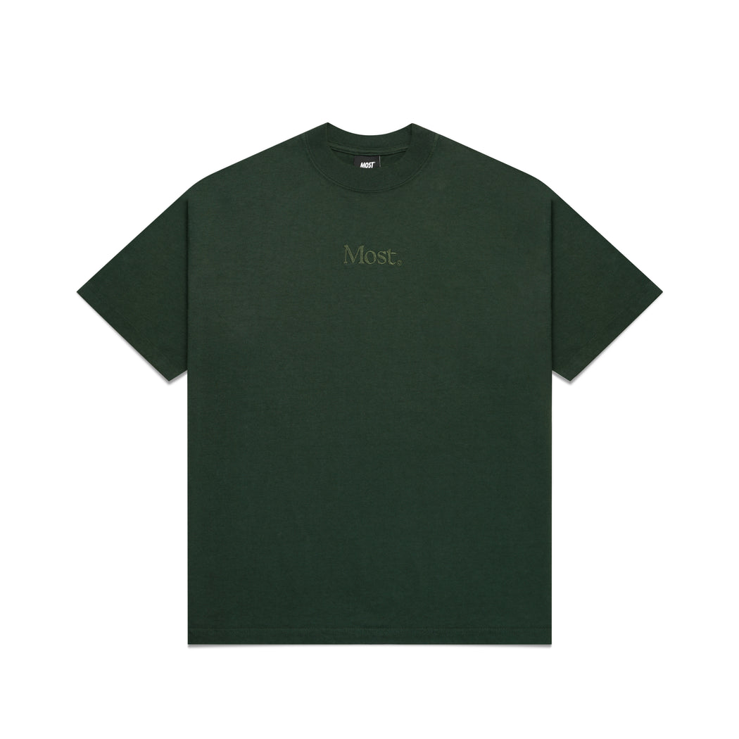 Embroidered Oversized Heavy Tee - Forest Green