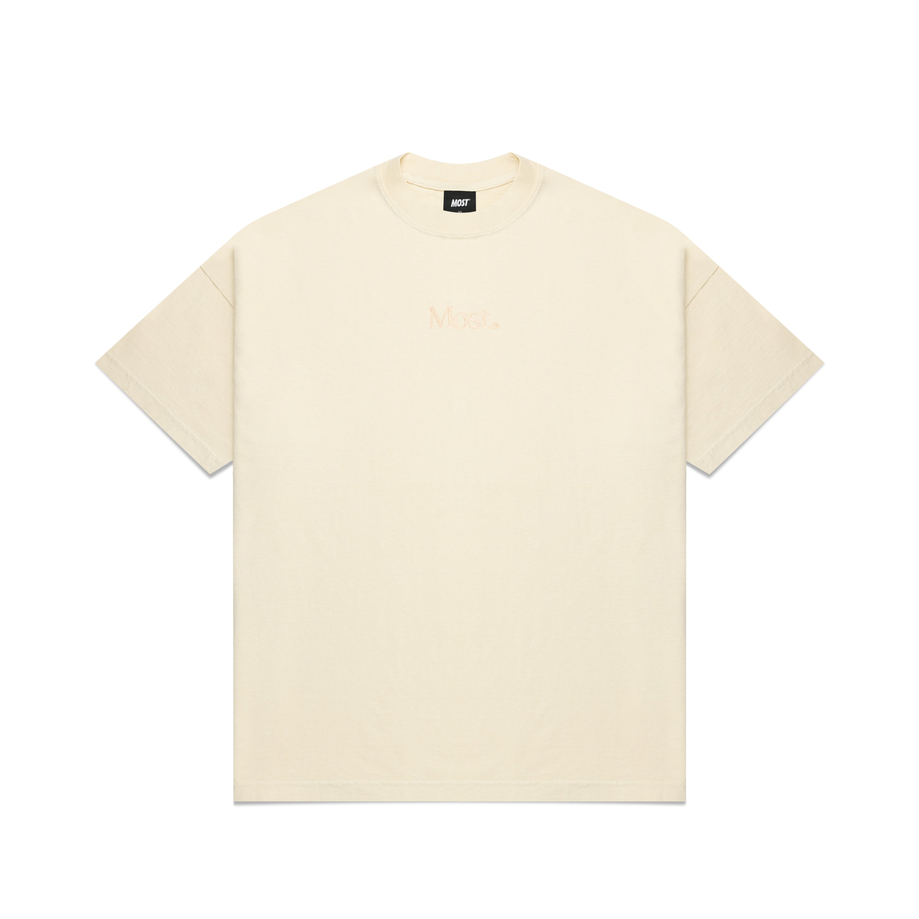 Embroidered Oversized Heavy Tee - Cream