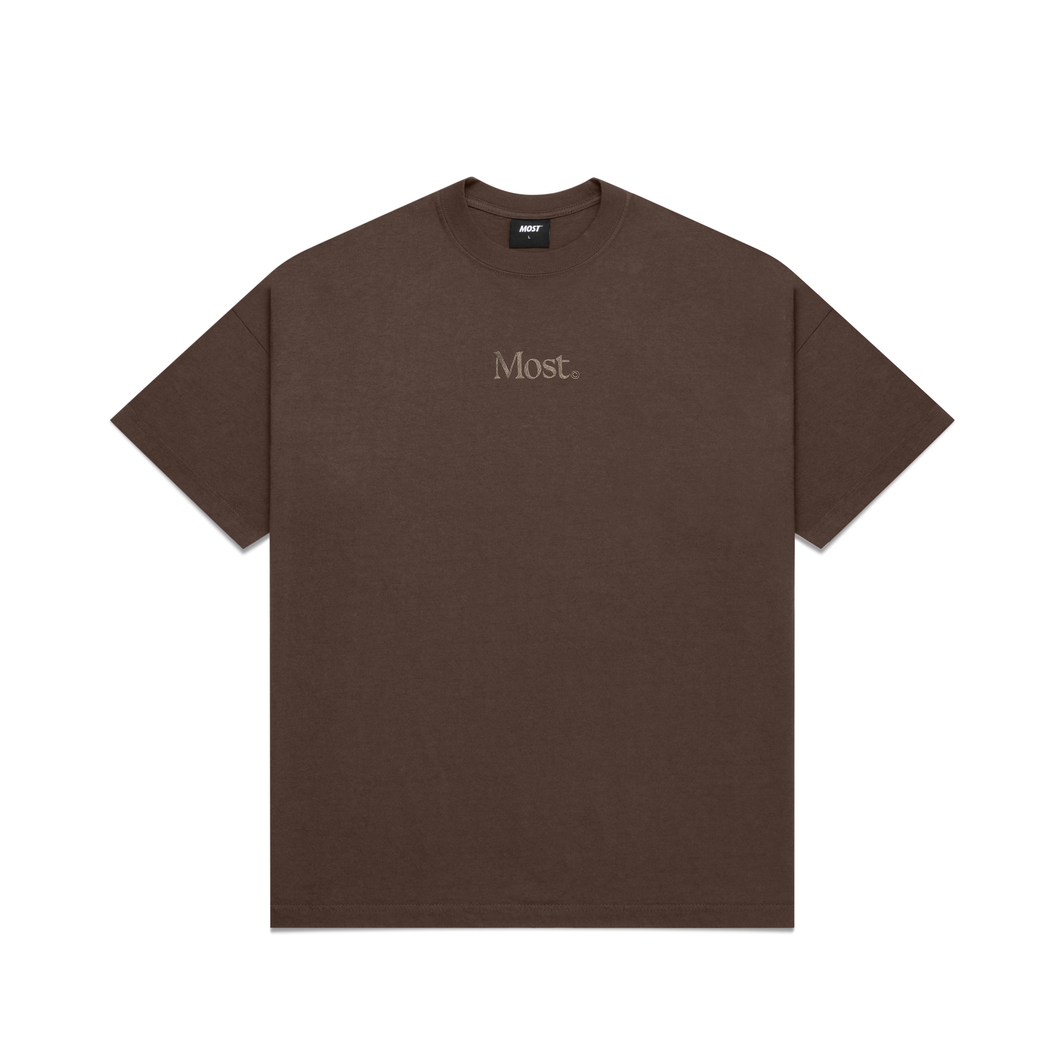 Embroidered Oversized Heavy Tee - Chocolate